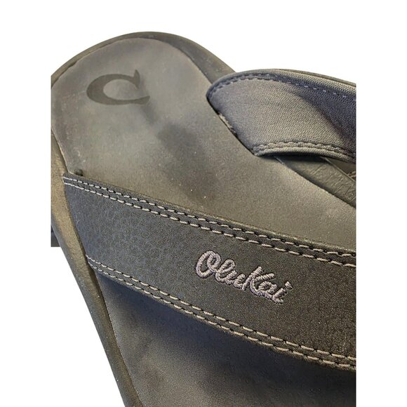 OluKai Ohana Mens Flip Flops Sandals Size M/12 Gray Synthetic Rubber Sole - Picture 5 of 12
